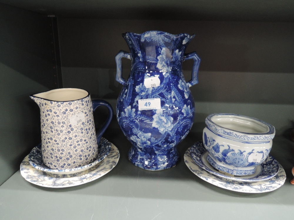 A selection of blue and white wear ceramics