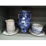 A selection of blue and white wear ceramics