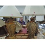 A 'pair' of large modern table lamps