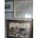Three prints including 19th Century engraving Kendal and Lowry
