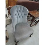 A blue dralon nursing style chair