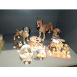 A selection of dog figures including Mastiff