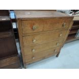 A vintage oak and ply bedroom chest