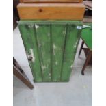 A distressed cabinet