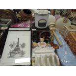 A selection of miscellaneous including chocolate fondue set, Paris prints, tenderiser etc