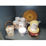 A selection of ceramics including Queen Anne tea cups