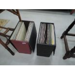 Two vintage record cases of classical music LPs