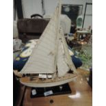 A model sailing yacht, approx 9'
