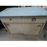 A vintage kitchen base unit , labelled Elizabeth Ann, Six Fifty