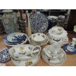 A selection of ceramics including Worcester Evesham