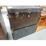 Two vintage travel trunks