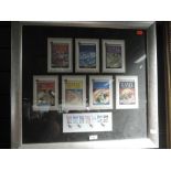 A framed montage of Harry Potter Postcards and First Day Covers, limited edition 523/4950