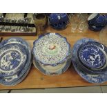 A selection of ceramics including blue and white wears