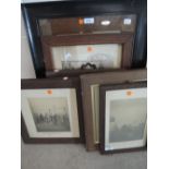 Six framed photographs including Boer Prison Camp Shahjahapur N.W.P. 1902, Elswick gun in action