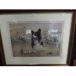 A sheep dog print after Peter Worswick 81/350 signed and limited