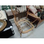 A vintage beech Ercol sttyle armchair frame