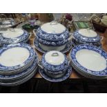 A selection vintage Pountney and Bristol blue and white table ware