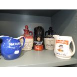 A selection of advertising decanters