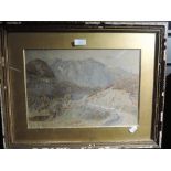 A vintage water colour of lakeland landscape