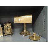 A heavy set brass desktop light