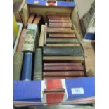 A selection of text and reference books including Charles Dickens