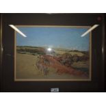 A pastel landscape signed P Peak