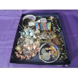 A selection of costume jewellery including bracelets, bangles, watches, vintage propelling pencil