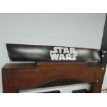 A selection of shop display signs for Star Wars and Marvel Comics