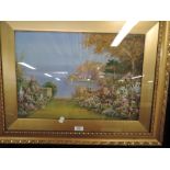 An original painting of European garden by Brunel