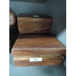 A selection of hand made wooden boxes