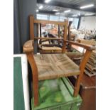 A vintage low strung seat chair