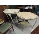 Two side tables, shabby chic finish