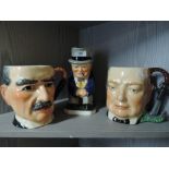 A selection of of character jugs including Winston Churchill