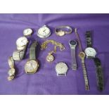 A selection of wrist, pocket and pendant watches including Smiths, Sekonda, Montine etc