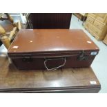 A vintage leather suitcase