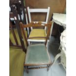 Two late Victorian/Edwardian bedroom chairs, on painted