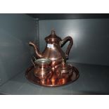 A part coffee service in copper by Argy