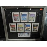 A framed montage of Harry Potter Postcards and First Day Covers, limited edition 523/4950