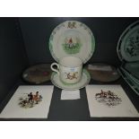 A selection of horse and fox hunting theme wares