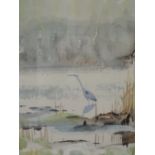 A watercolour, Peter P, wetlands landscape, indistinctly signed, dated (19)98, 14in x 11in