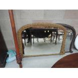 A Victorian gilt plaster frame overmantle mirror