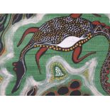 An oil painting, Koontama, Aboriginal Crocodile study, signed and dated 2000, 10.5in x 9in