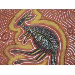 An oil painting, Koontama, Aboriginal Kangaroo study, signed and dated 2000, 10.5in x 9in