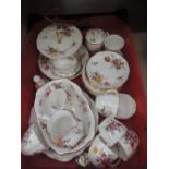 A selection of Royal Crown Derby teaware etc in The Derby Posies pattern