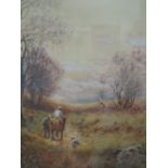 A watercolour attributed to William Manners, woodland path, signed, 11.5in x 7.5in
