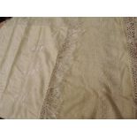 Two large antique fringed christening shawls with extensive embroidery,overall good condition with a