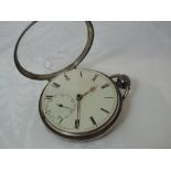 A Victorian silver key wound pocket watch by James D Moss of Liverpool no: 5564, having Roman