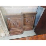 Two 19th century Oriental hardwood door panels