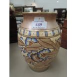 A Burslem, Charlotte Rhead design vase having tube line floral decoration