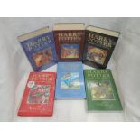 Children's. J. K. Rowling. 6 of 7 volumes - Harry Potter (deluxe edition). All hardback, first